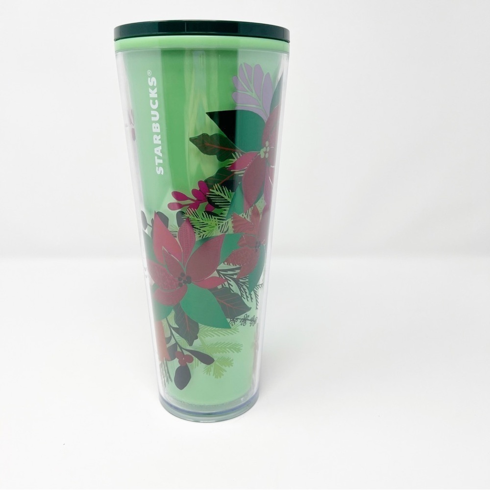 Starbucks 2021 Christmas Holiday Poinsettia 24 Oz Tumbler Green